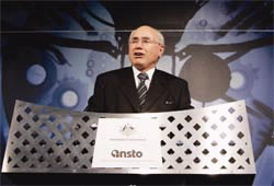 John Howard at the open of the OPAL research reactor